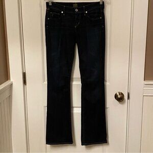 CITIZENS OF HUMANITY JEANS LOW RISE BOOTCUT LEG DARK BLUE WASH C OF H